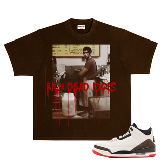 RICH DEAD IDOLS "DON'T FORGET TO WASH YOUR HANDS" T-SHIRT (BROWN)