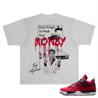 RICH DEAD IDOLS "DON'T FORGET TO WASH YOUR HANDS" T-SHIRT (GREY/RED)