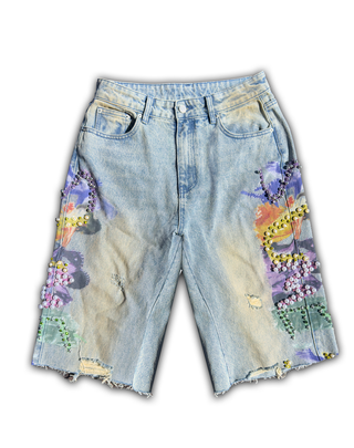 Sume Heaven Stained Jorts