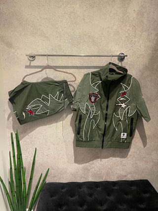 Crafted fashion nylon set (Army)