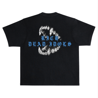 RICH DEAD IDOLS "MONEY HUNGRY" T-SHIRT BLACK AND UNIVERSITY BLUE