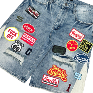 Vicious PREMIUM FLARED DENIM WITH ARTWORK ALL OVER