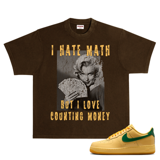 RICH DEAD IDOLS "RICH SEX AND BIG CHECKS" T-SHIRT BROWN GOLD