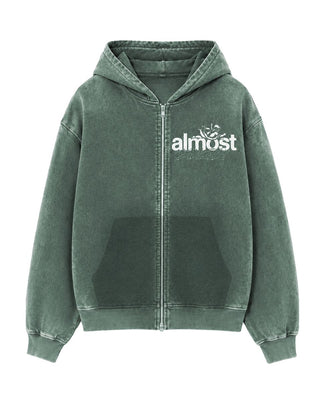 Almost Someday ENEMIES ZIP HOODIE (Green)