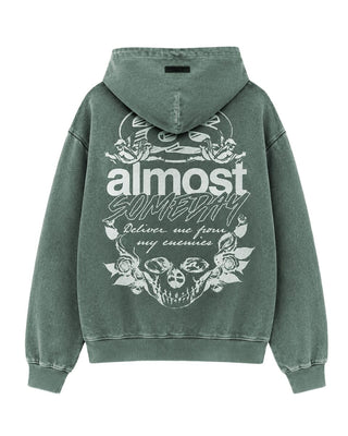 Almost Someday ENEMIES ZIP HOODIE (Green)