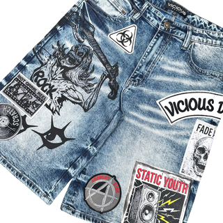 Vicious PATCH DENIM SHORTS