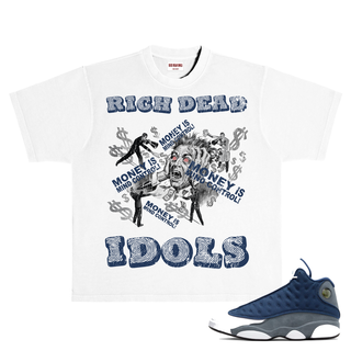 RICH DEAD IDOLS "MONEY IS MIND CONTROL" T-SHIRT WHITE AND BLUE