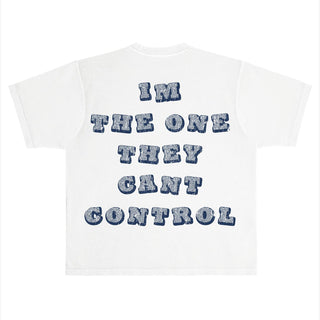 RICH DEAD IDOLS "MONEY IS MIND CONTROL" T-SHIRT WHITE AND BLUE