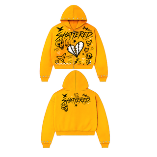 Shattered Hearts DOODLE HOODIE YELLOW