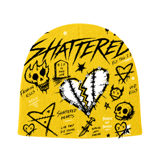 Shattered Hearts YELLOW DODDLE BEANIE