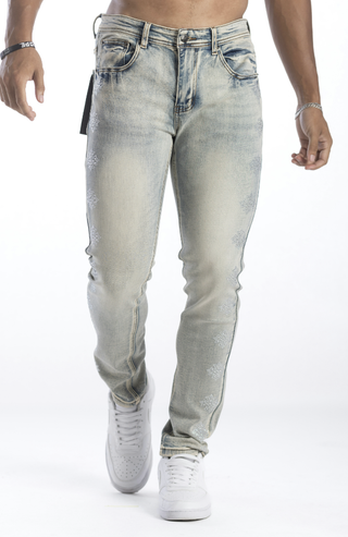 KINDRED PREMIUM STUDDED SKINNY DENIM (BLUE)