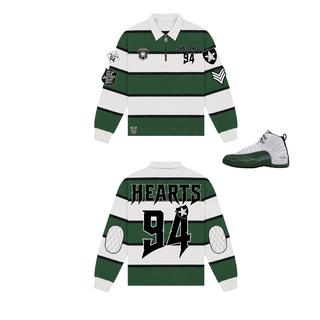 Shattered Hearts PATCH KNITTED RUGBY GREEN