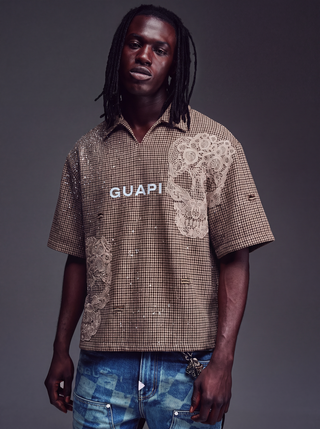Guapi Houndstooth Skull Shirt