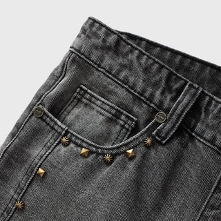 Homme Femme Studded Denim Smoke Grey