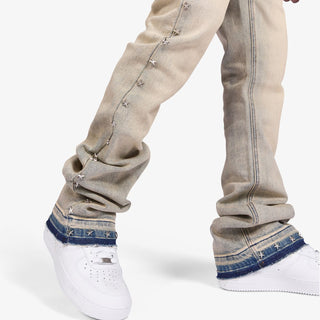 Sugarhill  "DALLAS" STACKED JEANS (WHEAT FADE)