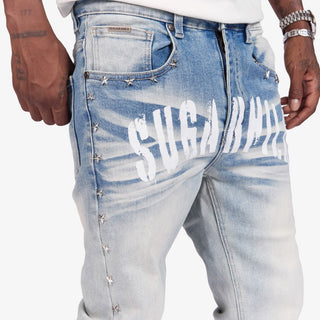 Sugarhill "DALLAS" STACKED JEANS (BLUE FADE)