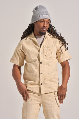 Aologne "LIGHT THE WAY" BUTTON UP (CREAM)