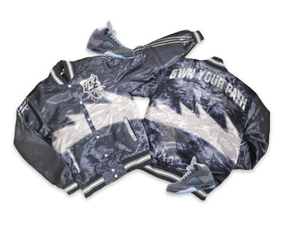 RETRO LABEL Own your path SATIN JACKET (RETRO 5 Wolf Grey)