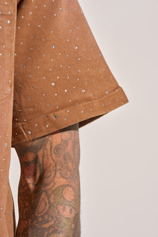 Aologne "LIGHT THE WAY" BUTTON UP (BROWN)