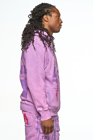 AOLOGNE NEVER ALONE LAVENDER HOODIE (LAVENDER)