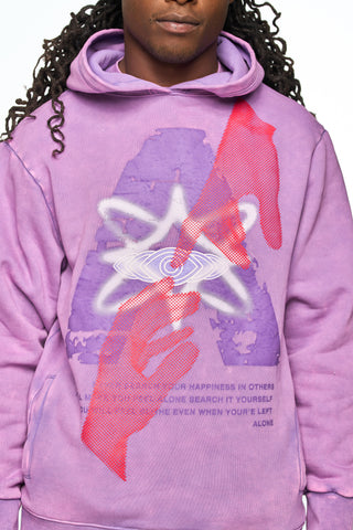 AOLOGNE NEVER ALONE LAVENDER HOODIE (LAVENDER)