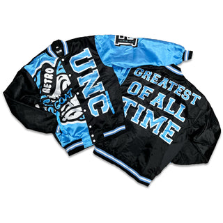 RETRO LABEL UNC GOAT Satin JACKET (RETRO 5 UNC UNIVERSITY BLUE)