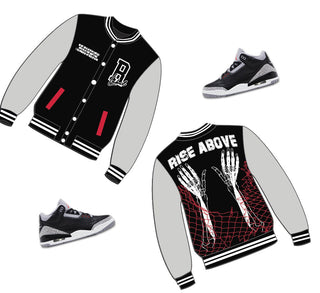 RETRO LABEL RISE ABOVE SATIN JACKET (RETRO 3 Retro OG Black Cement)