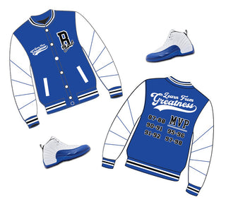 RETRO LABEL LEARN FROM GREATNESS SATIN JACKET (RETRO 12 Retro Blueberry)