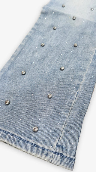 PHEELINGS Come Home Rhinestone Straight Leg DENIM (Light Blue)