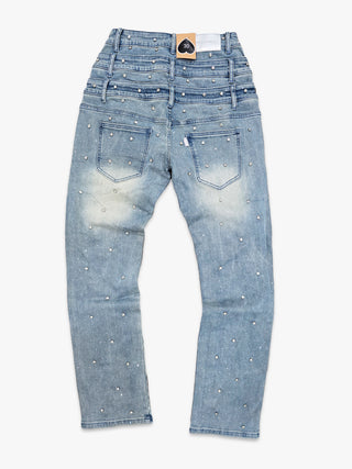 PHEELINGS Come Home Rhinestone Straight Leg DENIM (Light Blue)