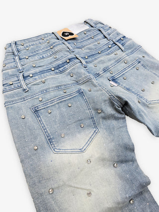 PHEELINGS Come Home Rhinestone Straight Leg DENIM (Light Blue)
