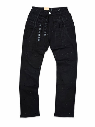 PHEELINGS Come Home Rhinestone Straight Leg DENIM (Jet Black)