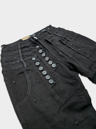 PHEELINGS Come Home Rhinestone Straight Leg DENIM (Jet Black)