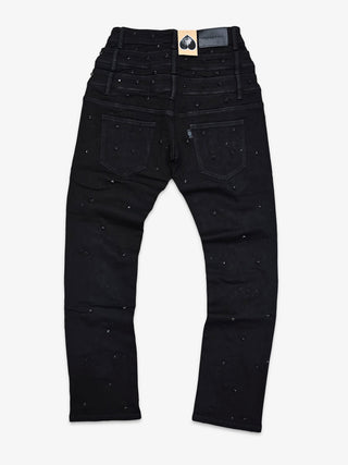 PHEELINGS Come Home Rhinestone Straight Leg DENIM (Jet Black)