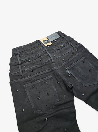 PHEELINGS Come Home Rhinestone Straight Leg DENIM (Jet Black)