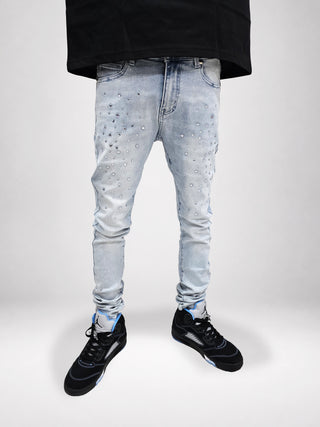 PHEELINGS Milkyway Rhinestone SKINNY DENIM (Light Blue)