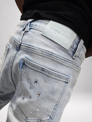 PHEELINGS Milkyway Rhinestone SKINNY DENIM (Light Blue)