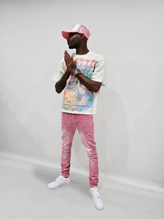 PHEELINGS Milkyway Rhinestone SKINNY DENIM (Pink Wash)