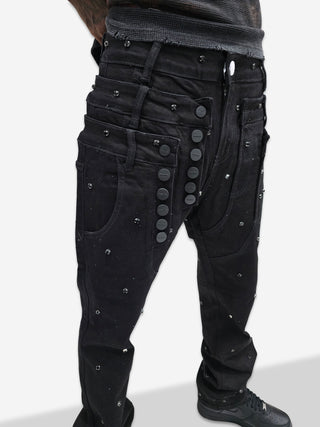 PHEELINGS Come Home Rhinestone Straight Leg DENIM (Jet Black)