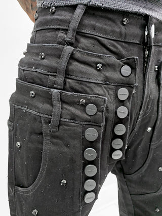 PHEELINGS Come Home Rhinestone Straight Leg DENIM (Jet Black)