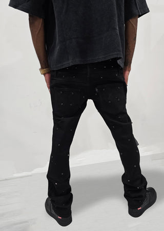 PHEELINGS Come Home Rhinestone Straight Leg DENIM (Jet Black)