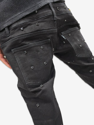 PHEELINGS Come Home Rhinestone Straight Leg DENIM (Jet Black)