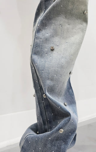 PHEELINGS Come Home Rhinestone Straight Leg DENIM (Light Blue)