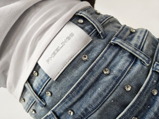 PHEELINGS Come Home Rhinestone Straight Leg DENIM (Light Blue)