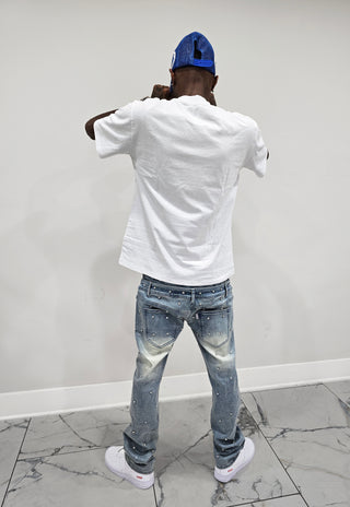 PHEELINGS Come Home Rhinestone Straight Leg DENIM (Light Blue)