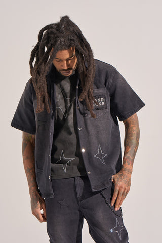 Aologne "DANTE" BUTTON UP (BLACK WASH)