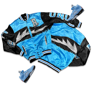 RETRO LABEL UNC Satin JACKET (RETRO 5 UNC UNIVERSITY BLUE)