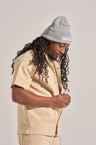 Aologne "LIGHT THE WAY" BUTTON UP (CREAM)