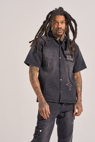 Aologne "DANTE" BUTTON UP (BLACK WASH)