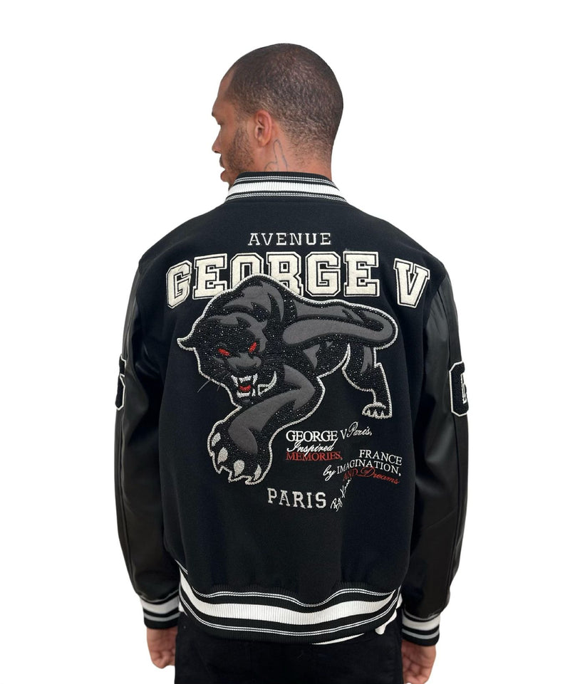 George V Paris Varsity Jacket (BLACK/BLACK)